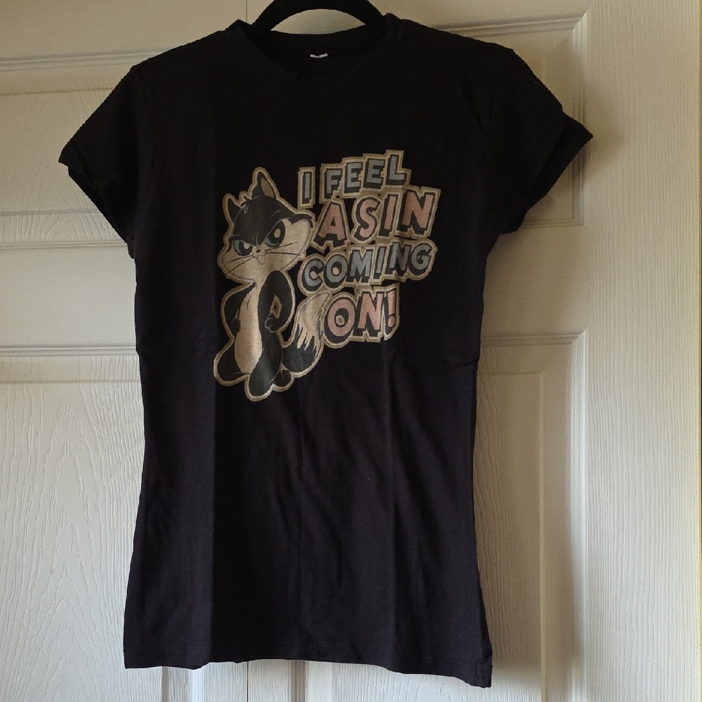 Black Graphic Tee with Playful Design